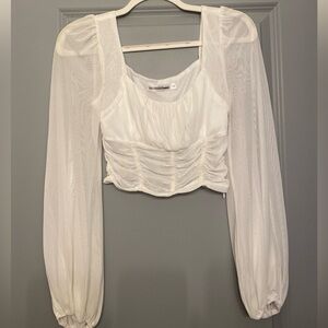 White long sleeve corset top size 12